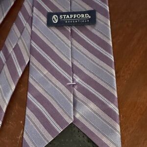 Stafford Lavender and Blue and Silver Striped Tie